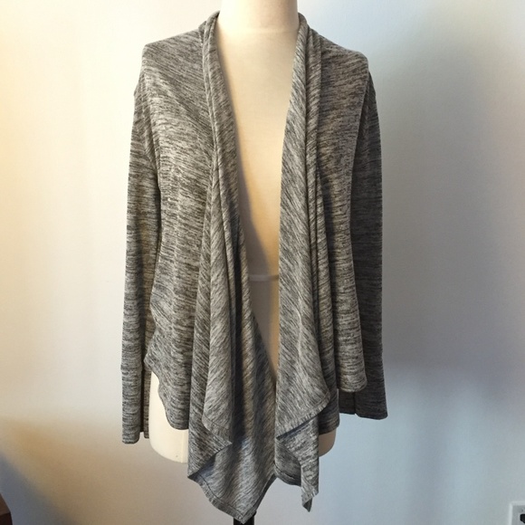 🧥🖤 Gray & White Drapey Sweater – Size L 🖤🧥 - Picture 2 of 11